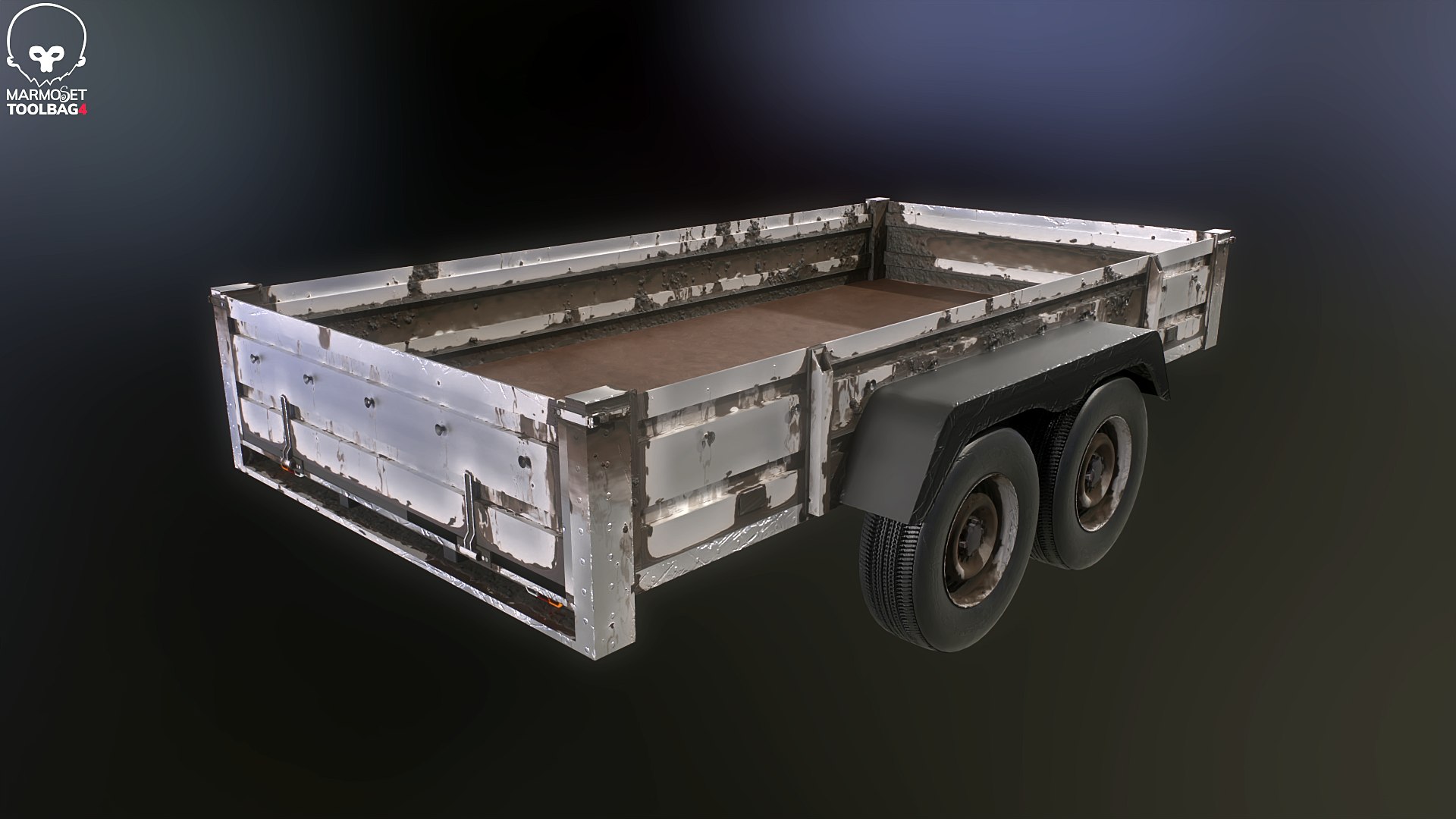 3D Rusted Cargo Trailer PBR TurboSquid 2088643