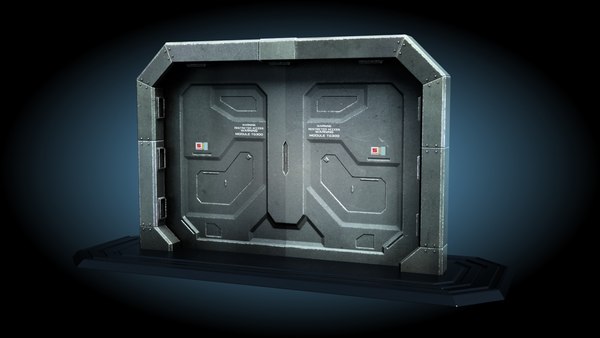 3ds max sci fi gate door