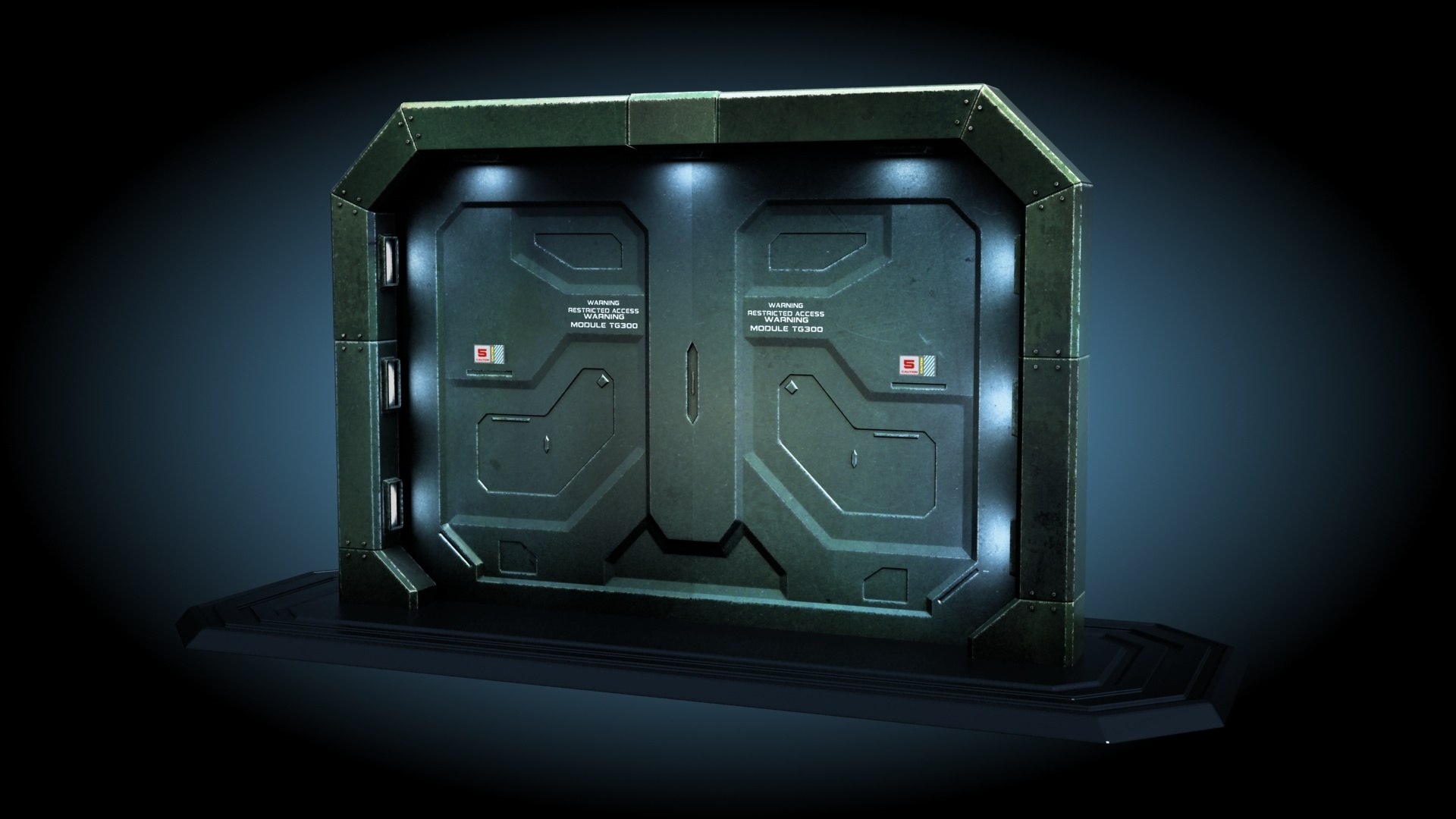 3ds Max Sci Fi Gate Door