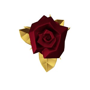 3D red rose model