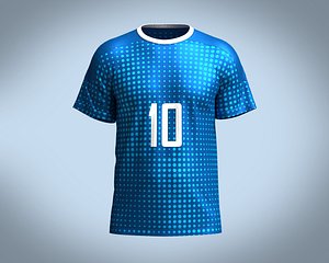 Soccer Blue Jersey Player-10 3D model
