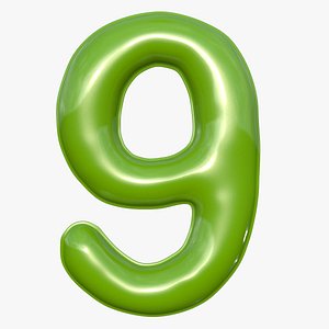3D balloon numeral 9 model