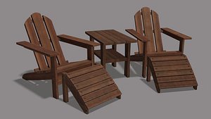 adirondack lawn set chair 3D model