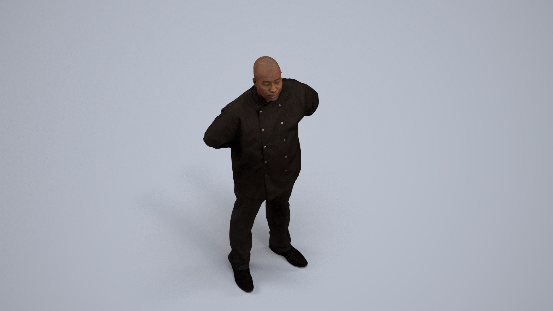 00216Jon0007 - Adult Black Male Waiting In Hospitality Setting Wearing ...