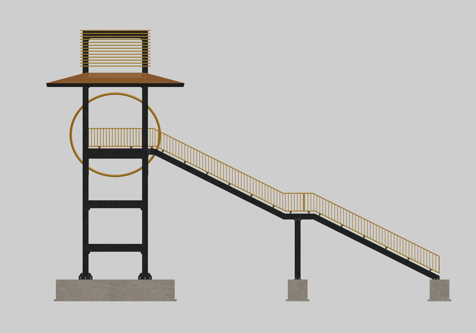 3D Steel Pedestrian Bridge-Straight Stair-Tower Column Type-27 https://p.turbosquid.com/ts-thumb/zj/FA25Qv/Vp/26/jpg/1650713824/1920x1080/fit_q87/a69d1f8fe5213fcc24cac730d2326823b43a50e8/26.jpg