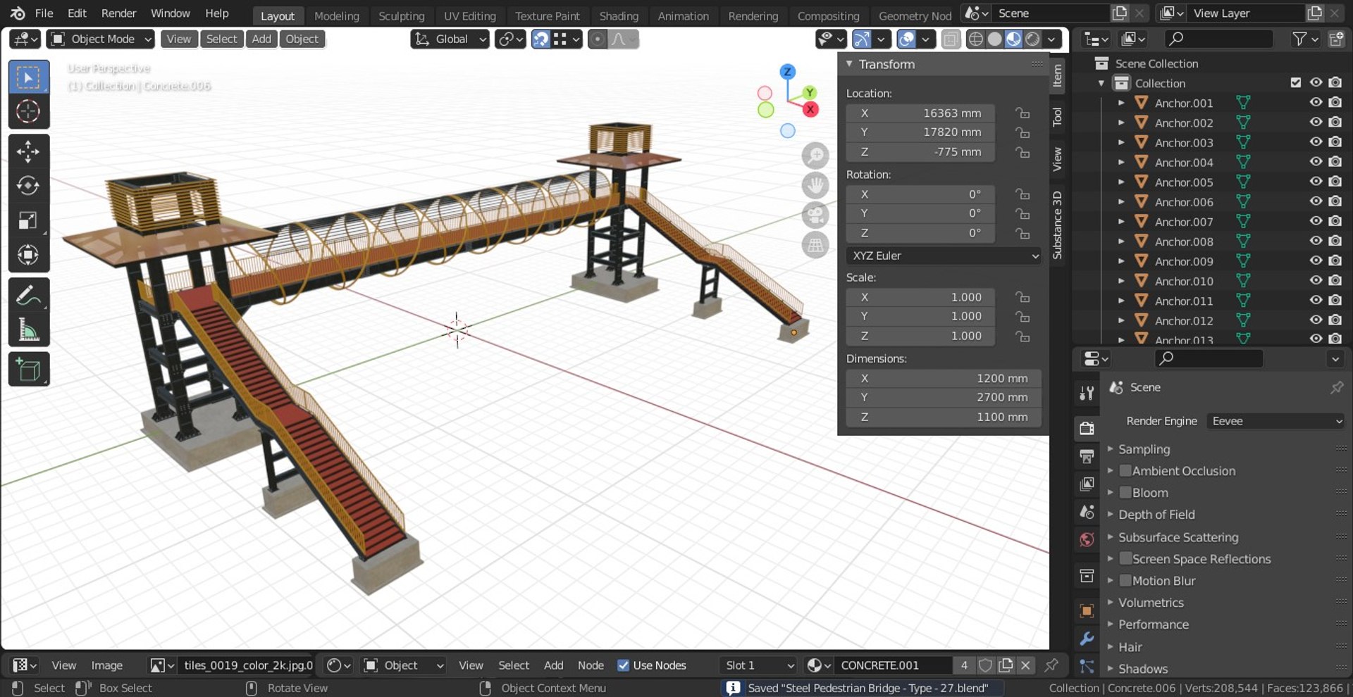 3D Steel Pedestrian Bridge-Straight Stair-Tower Column Type-27 https://p.turbosquid.com/ts-thumb/zj/FA25Qv/XK/34/jpg/1650713773/1920x1080/fit_q87/fb8b562fd278d6f977676af425b7a6bcfddc2455/34.jpg
