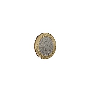 3D model 1 Brazilian Real coin 2020