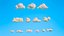 Lowpoly clouds Mega Pack model