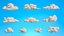 Lowpoly clouds Mega Pack model