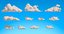 Lowpoly clouds Mega Pack model