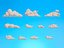 Lowpoly clouds Mega Pack model