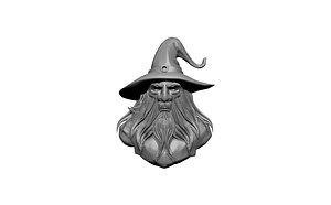 3D grandfather statue head