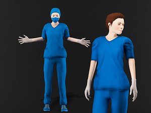 3D model nurse woman