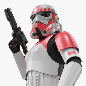 3D model Star Wars Shock Trooper with Raised Blaster Combat Pose