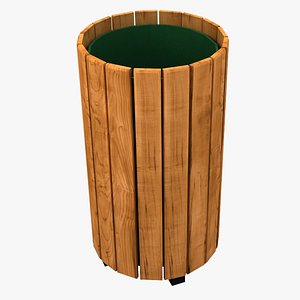 Wood Trash Can