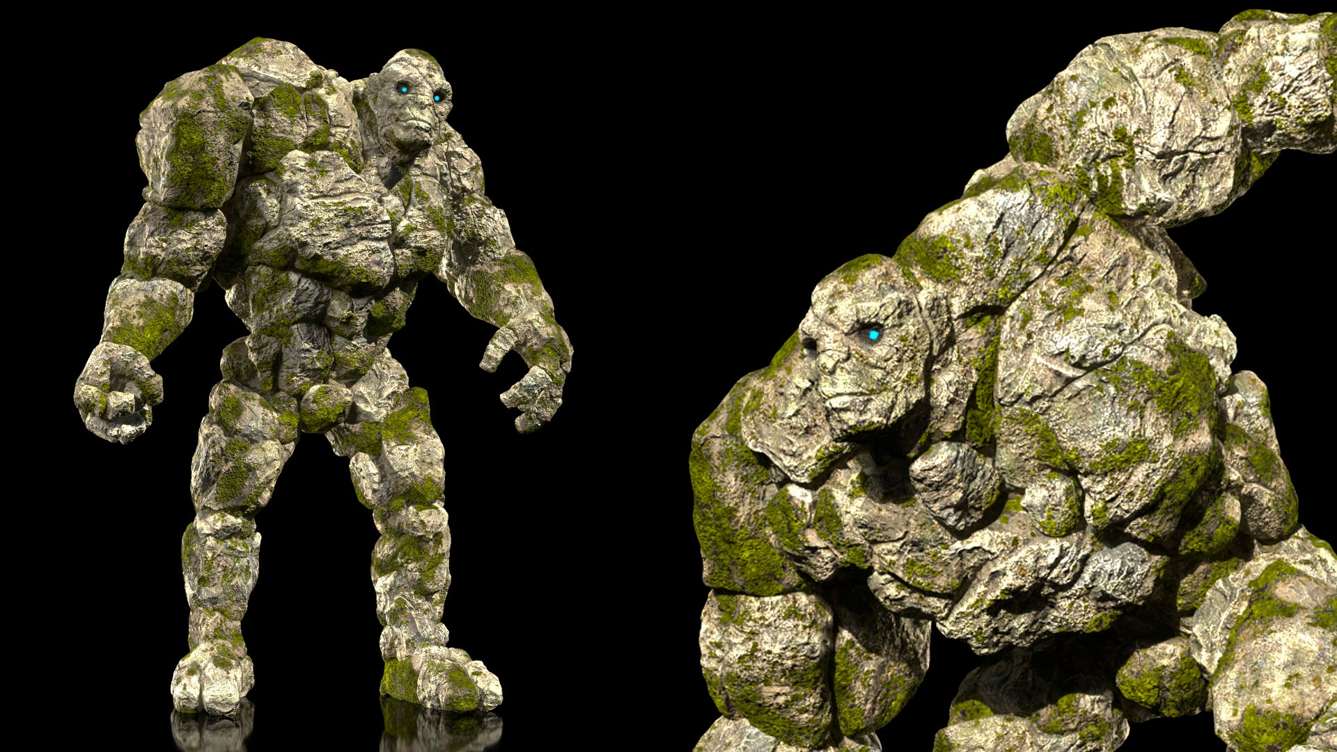 Character Stone Golem Rigged 3D - TurboSquid 2031792