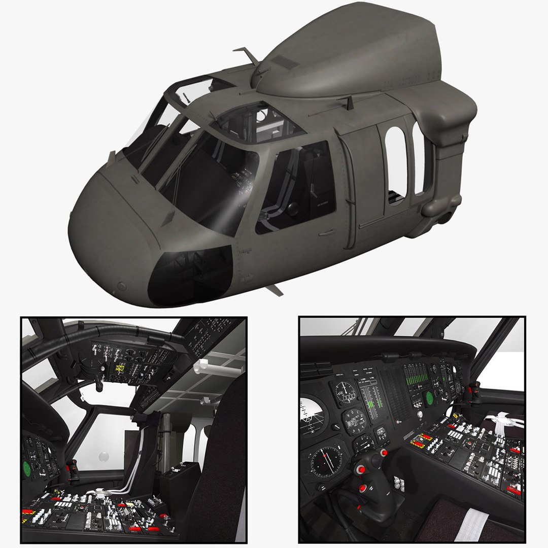 激レア　UH-60 ブラックホーク（Black Hawk）　解体部品　インテリア uh60l_cockpit_ts.jpg
