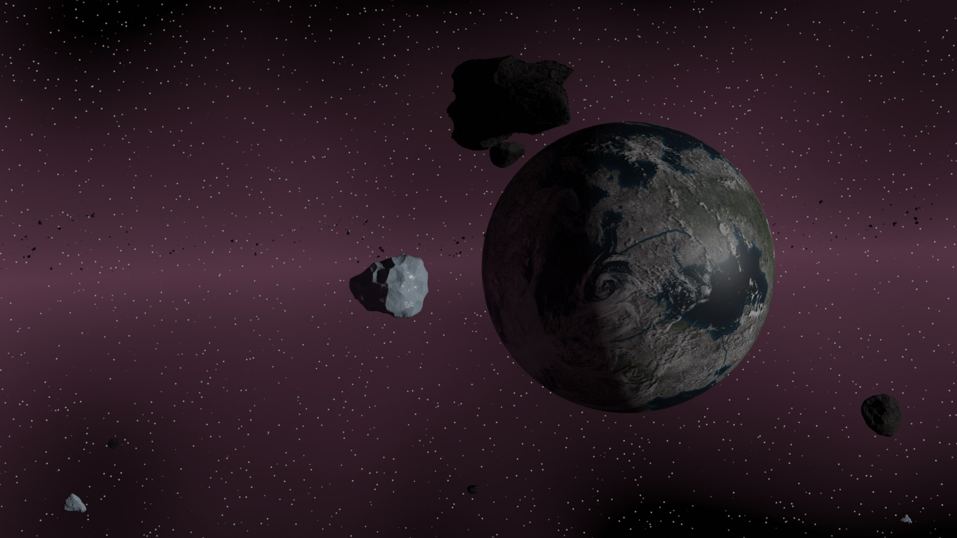 3D Planet With Asteroids - TurboSquid 1855852