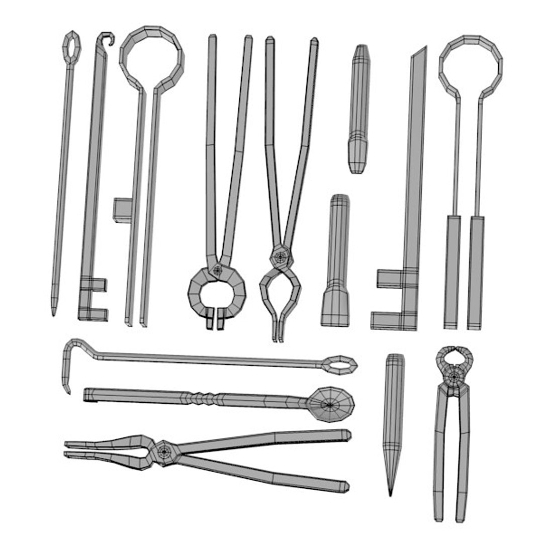 3d Model Blacksmith Tools