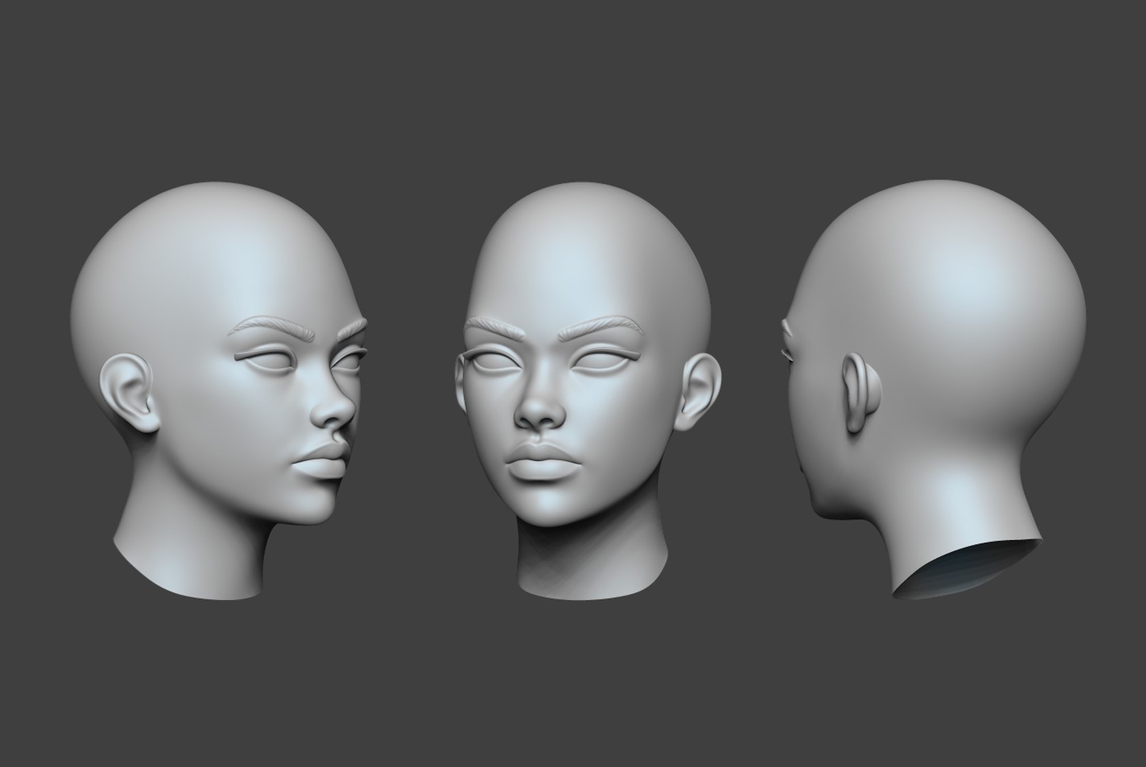 3D Woman Head 5 Model - TurboSquid 1295409