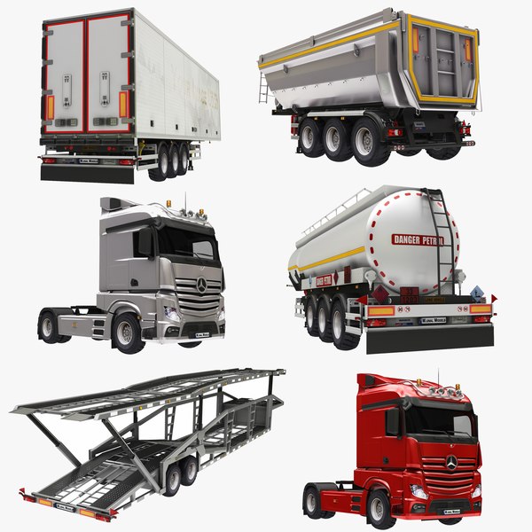 3D truck trail trailer semi