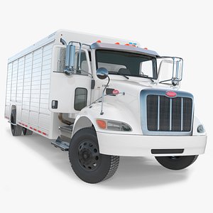Peterbilt 337 Box Truck White Rigged for Cinema 4D 3D model