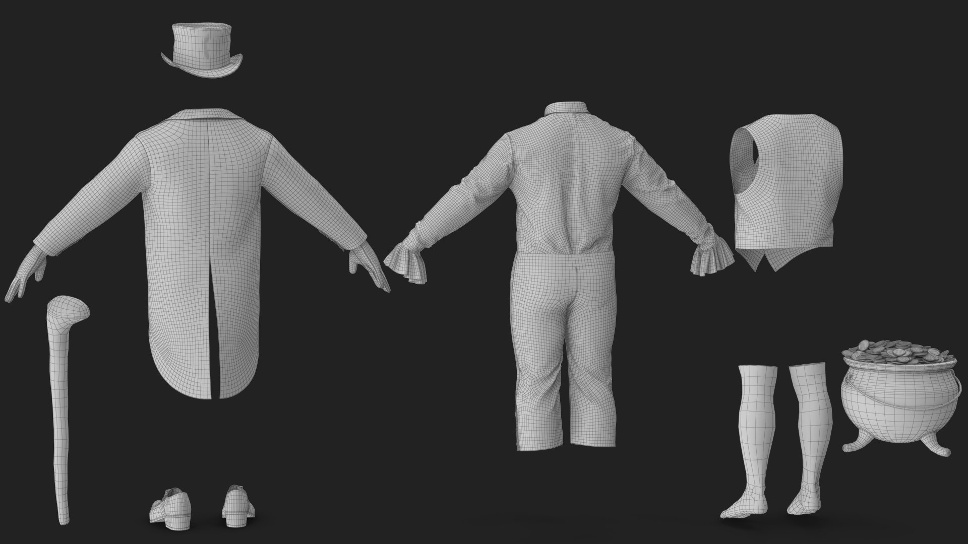 3D model Leprechaun Costume 6 https://p.turbosquid.com/ts-thumb/zj/iNYoXg/Ve/wireframe_07/jpg/1663926269/1920x1080/fit_q87/769b9be412d2721ae08c4ebb327daac5e1e07966/wireframe_07.jpg