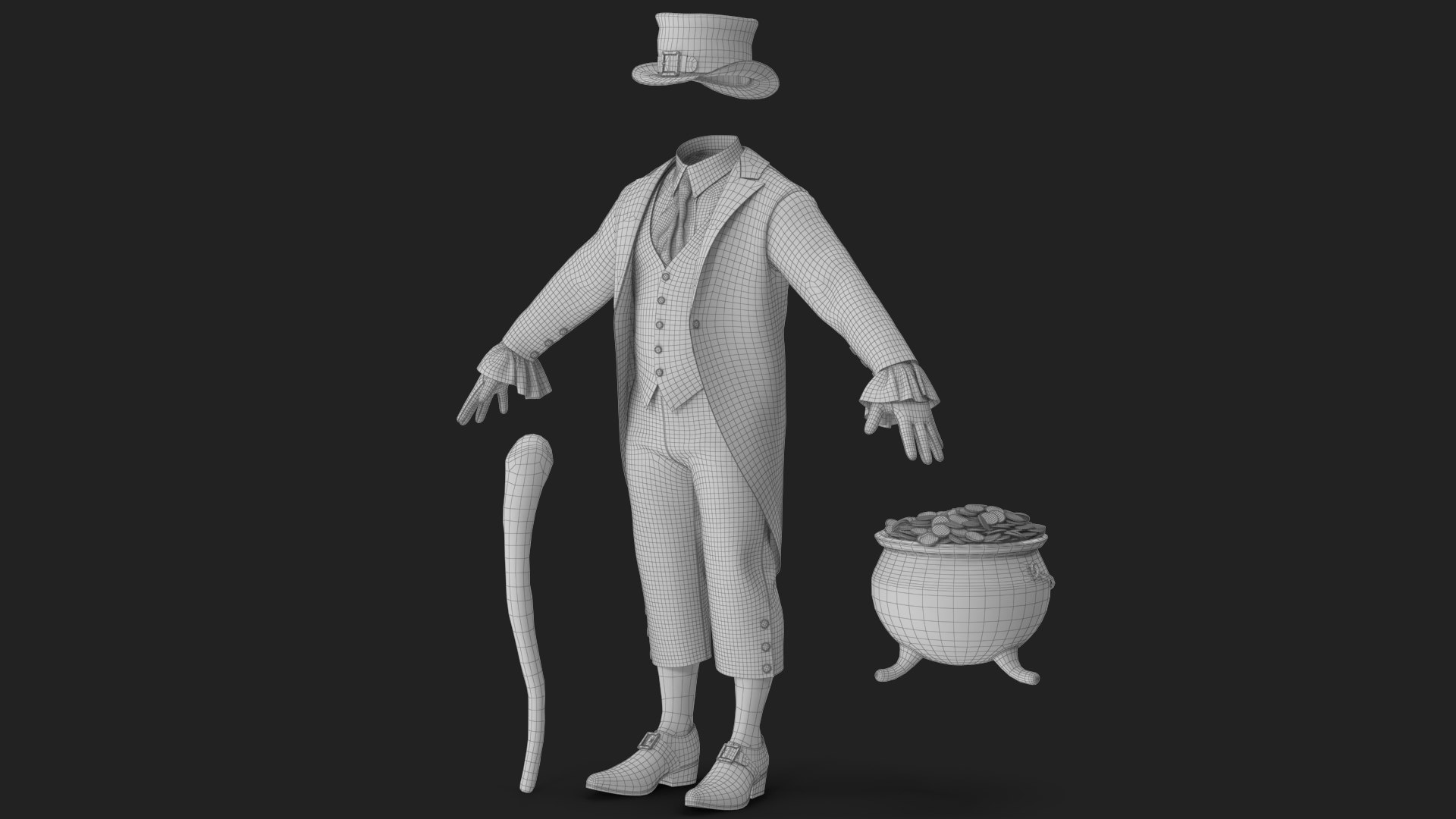 3D model Leprechaun Costume 6 https://p.turbosquid.com/ts-thumb/zj/iNYoXg/yM/wireframe_03/jpg/1663926267/1920x1080/fit_q87/888dde78648bdbdcb6e775aa2895e2e5805f2f74/wireframe_03.jpg