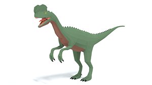 3D model Low Poly Cartoon Dilophosaurus Dinosaur