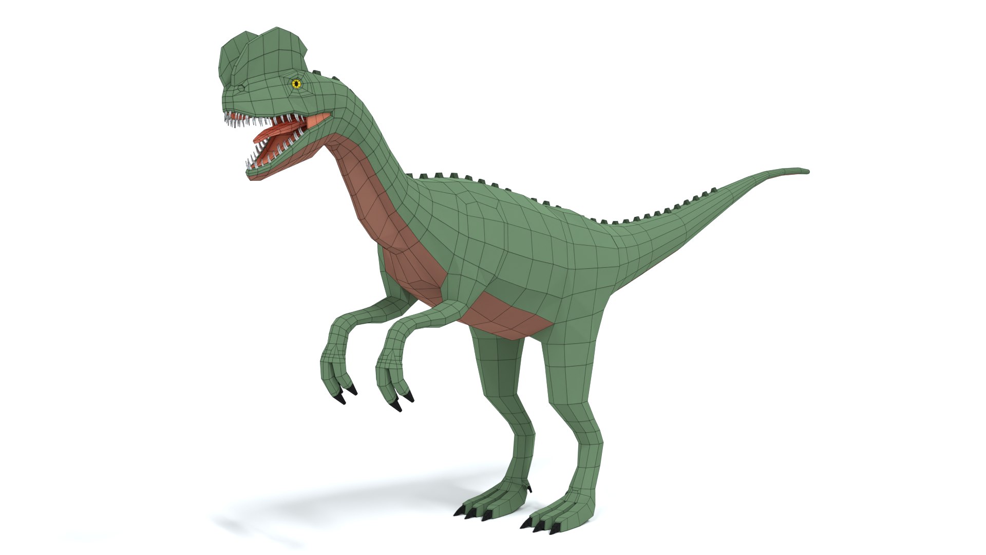 3D Model Low Poly Cartoon Dilophosaurus Dinosaur - TurboSquid 1816577