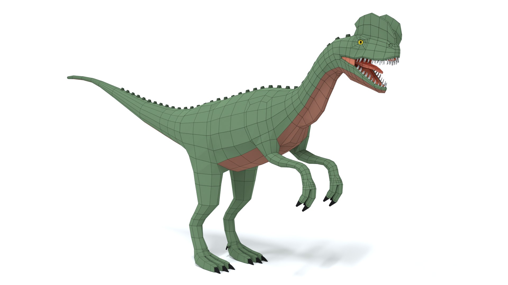 3D Model Low Poly Cartoon Dilophosaurus Dinosaur - TurboSquid 1816577
