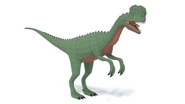 modelo 3d Dinosaurio Dilophosaurus de dibujos animados de Low Poly ...