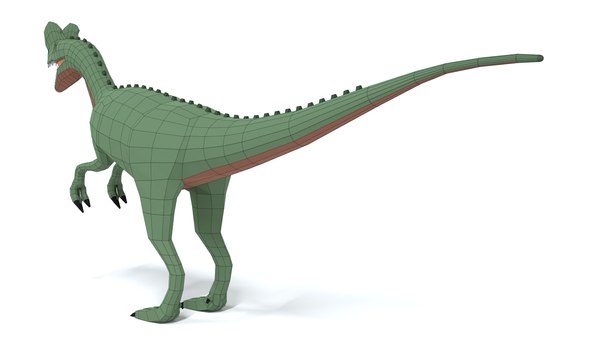 modelo 3d Dinosaurio Dilophosaurus de dibujos animados de Low Poly ...