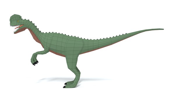 modelo 3d Dinosaurio Dilophosaurus de dibujos animados de Low Poly ...
