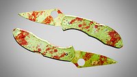 Knife 9 Dark Lime FT With Blood