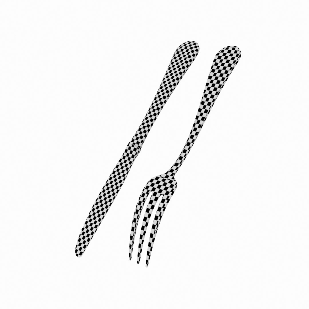Classic cutlery dessert knife fork 3D model TurboSquid 1362275
