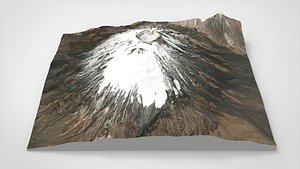 3D Mountain landscape Volcano Parinacota Bolivia and Chile model