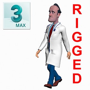 3D doctor toon male man model