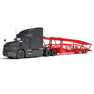 3D Car Hauler Trailer Semi Truck model