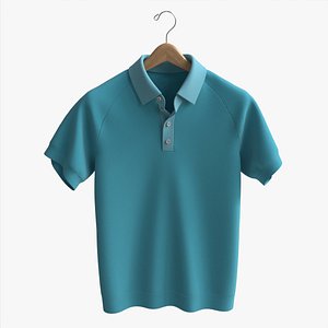 3D Short Sleeve Polo Shirt for Men Mockup 01 Hanging model