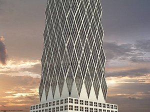 hearst tower building 3d max