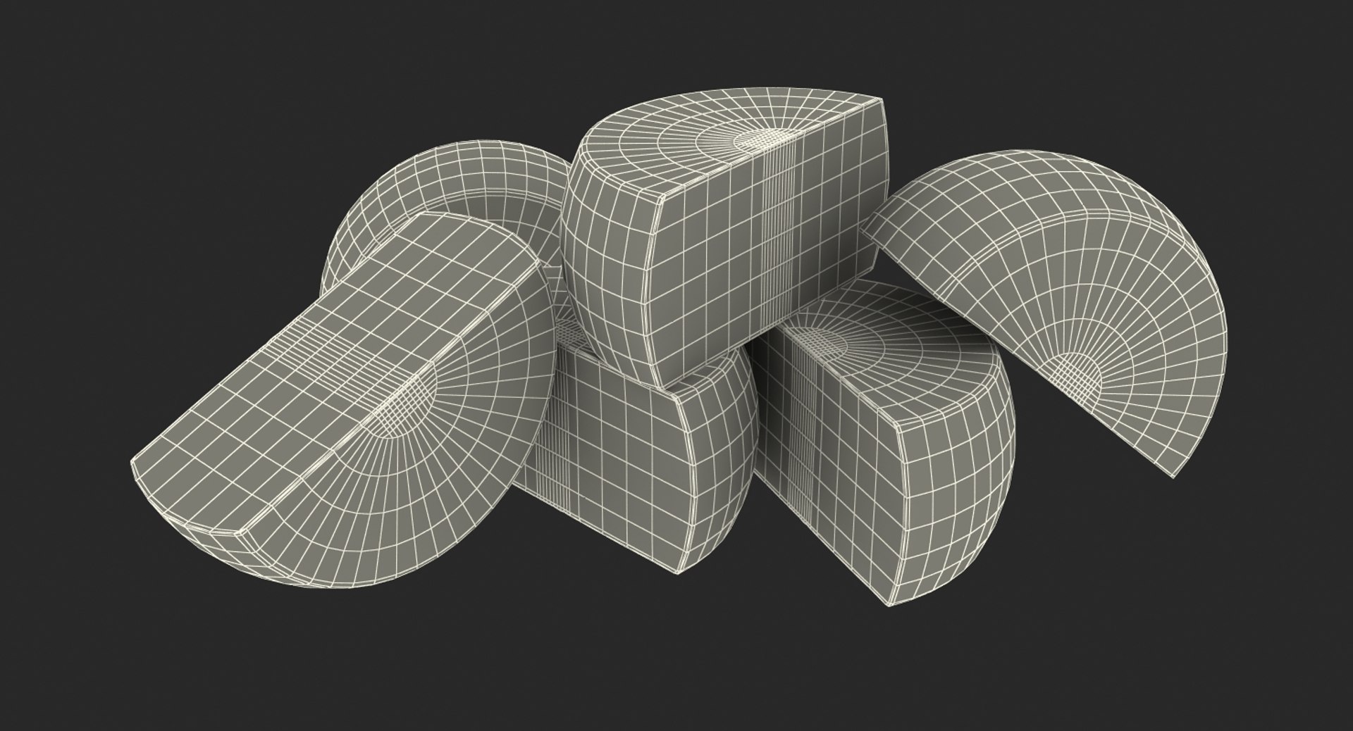 Parmesan cheese half wheel 3D TurboSquid 1288752