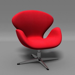 3d model classic swan chair arne jacobsen