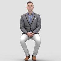 Justin Business Sitting 1 - 3D Human Model