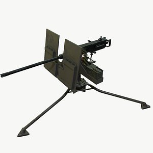 M2 Browning  with stand 3D model