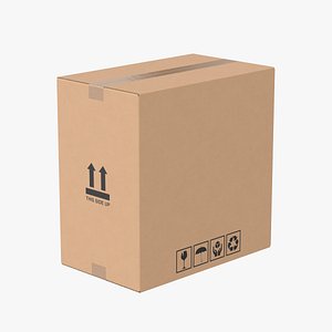3D Cardboard Box 50x30x50 Closed model