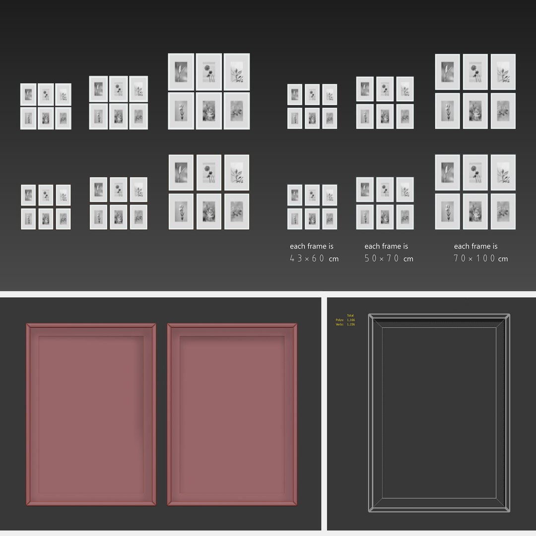 3D Picture Frames Set - TurboSquid 1306485