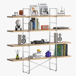 Ikea EnetriByakorre shelving with mid-century decor