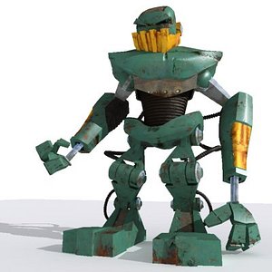3d model rigged robot simian