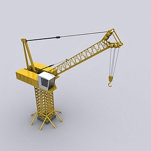 tower crane luffering 3d max